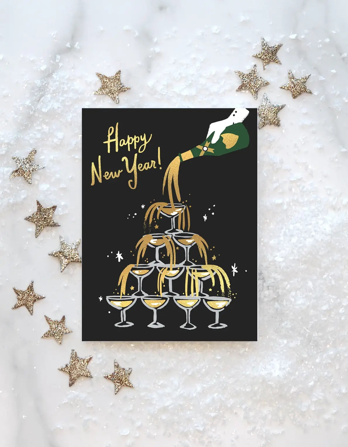 Champagne Tower Holiday Greeting Card