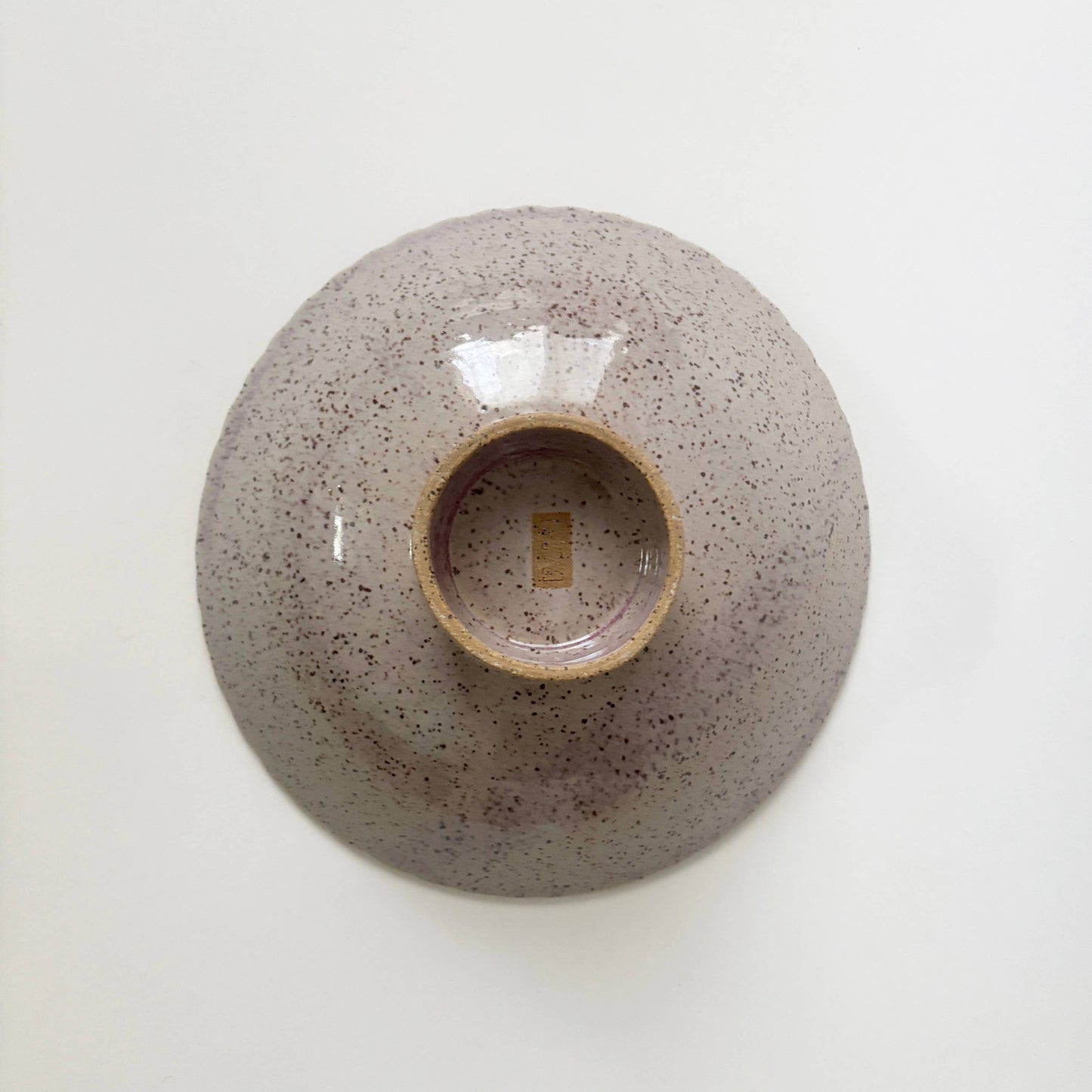 Handmade Ceramic Scallop Pedestal Fruit Bowl - Iris Speckle