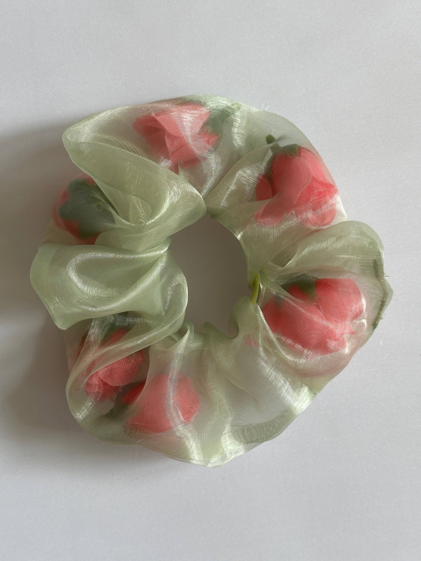 Mini Sheer Rose Stuffed Scrunchie