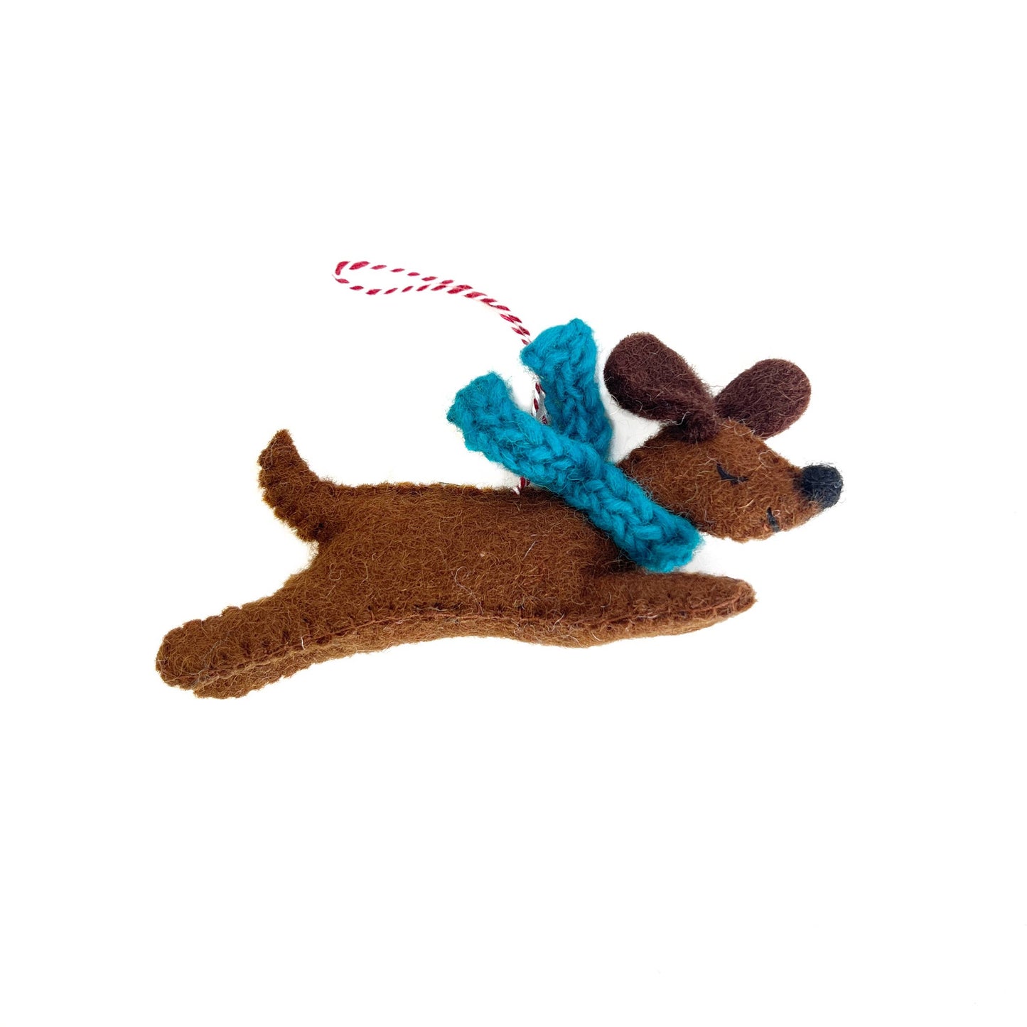 Dog Jumping Felt Wool Ornament