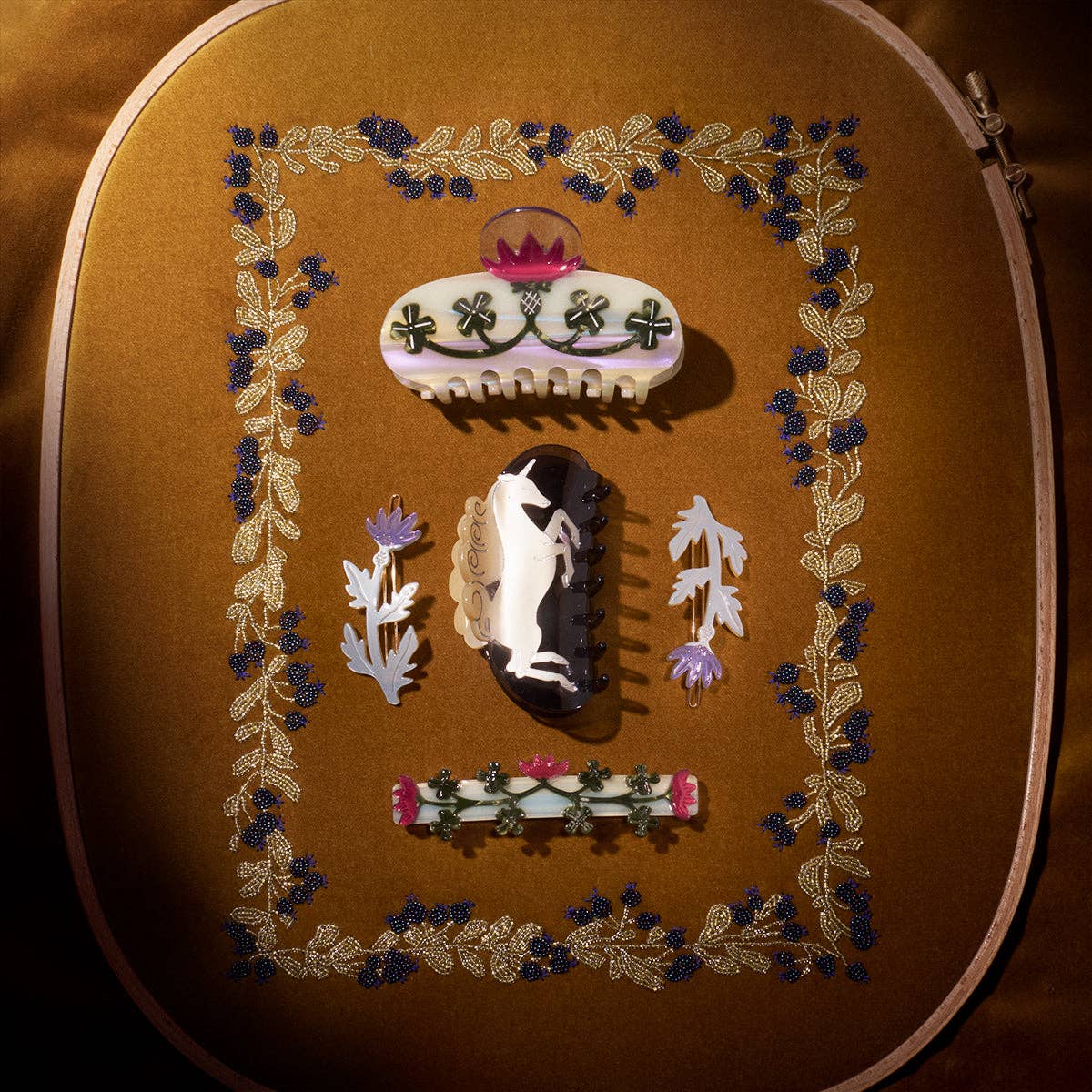 Red Clover Crimson Flowers Women's French Barrette Hair Clip