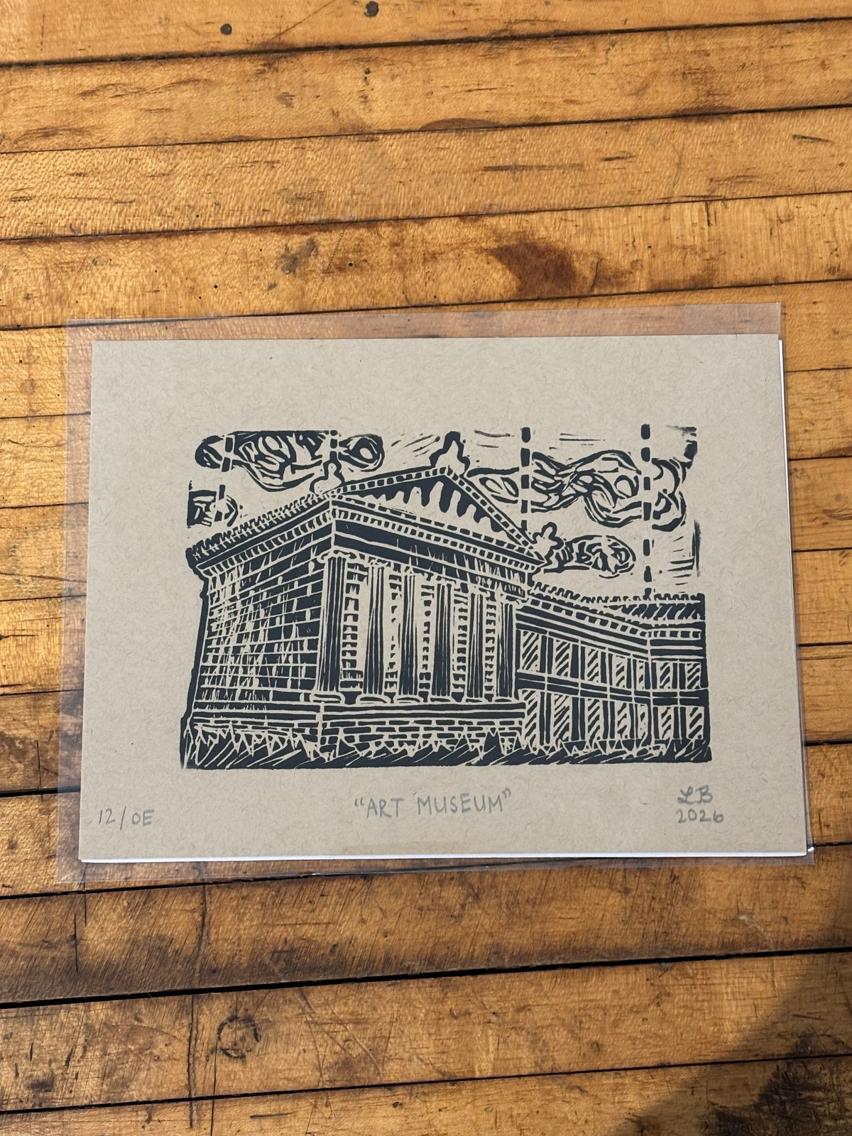 Philadelphia Museum of Art Linocut Block Print