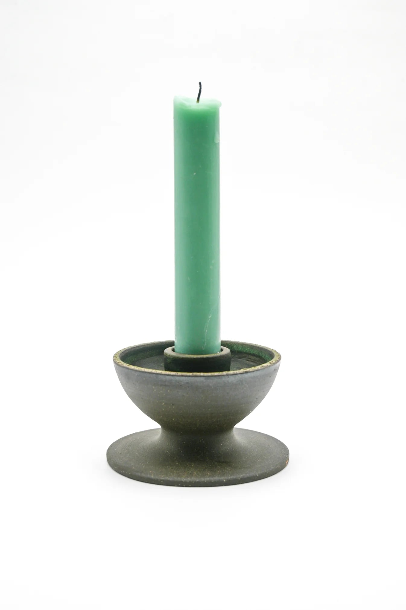 Green Coupe Taper Candle Holder
