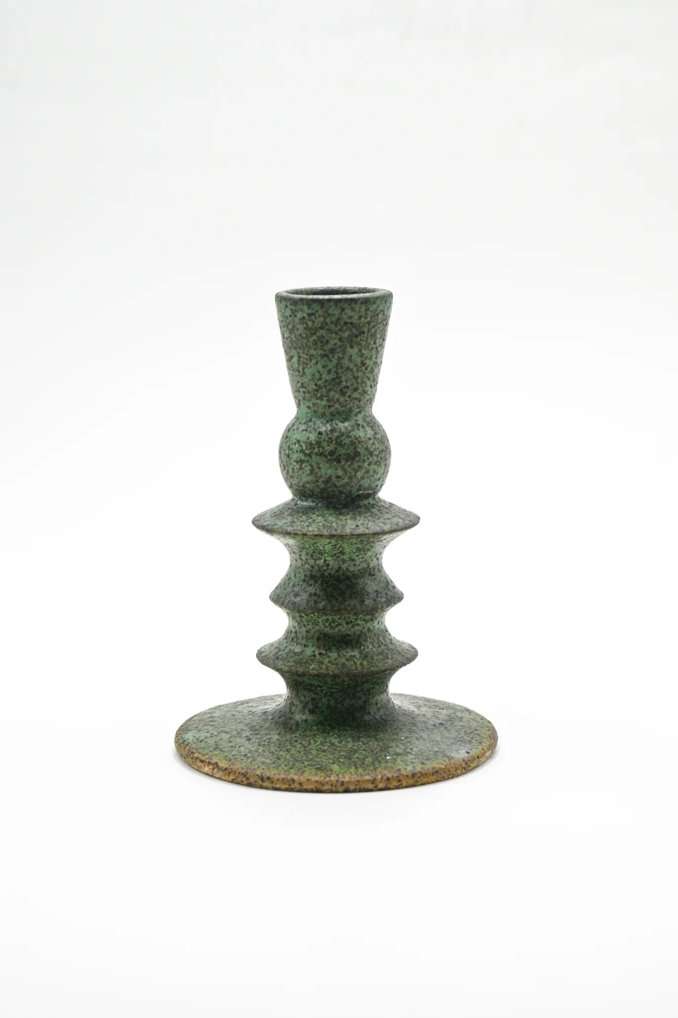 Angular Green Taper Candle Holder