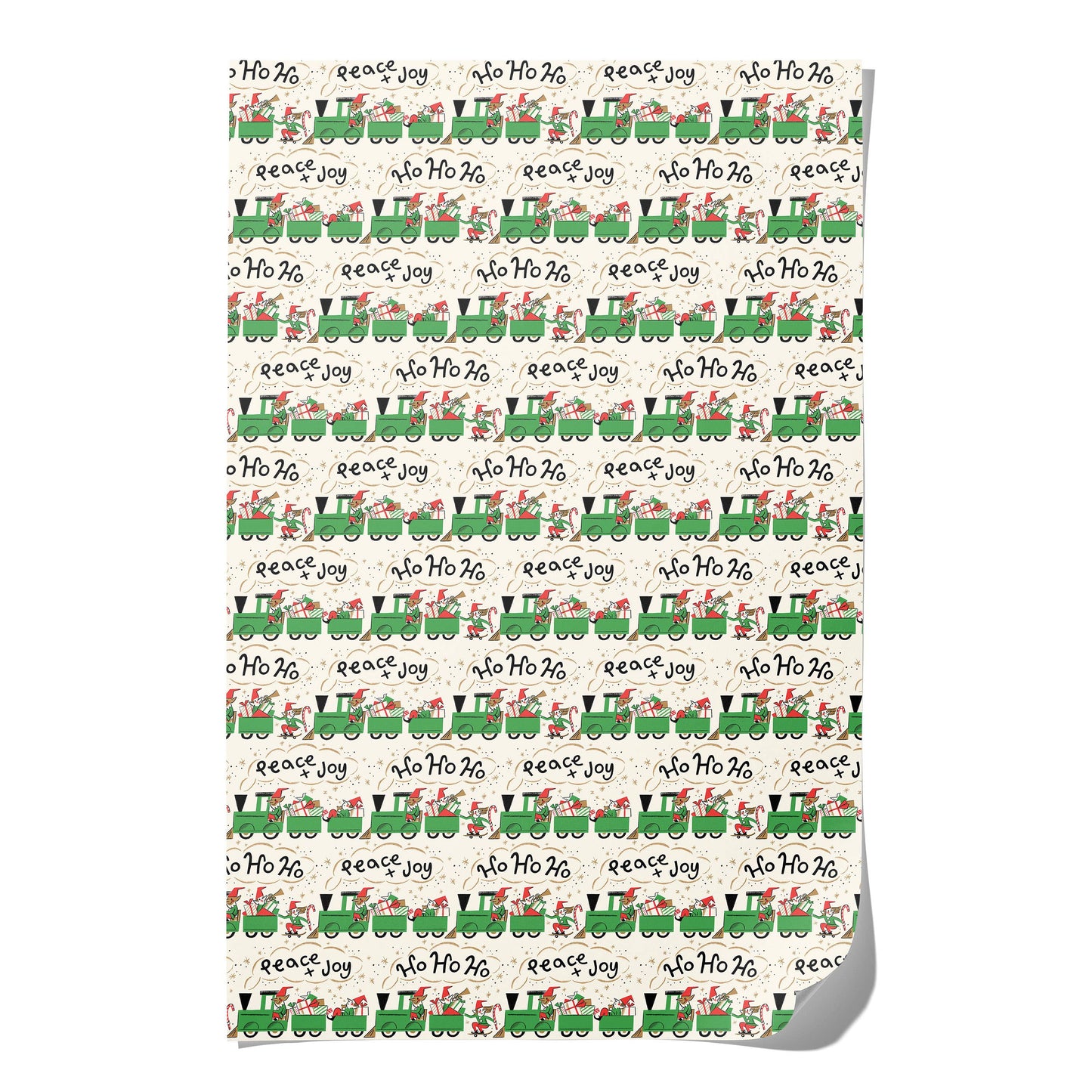 Elf Train Holiday Wrapping Paper