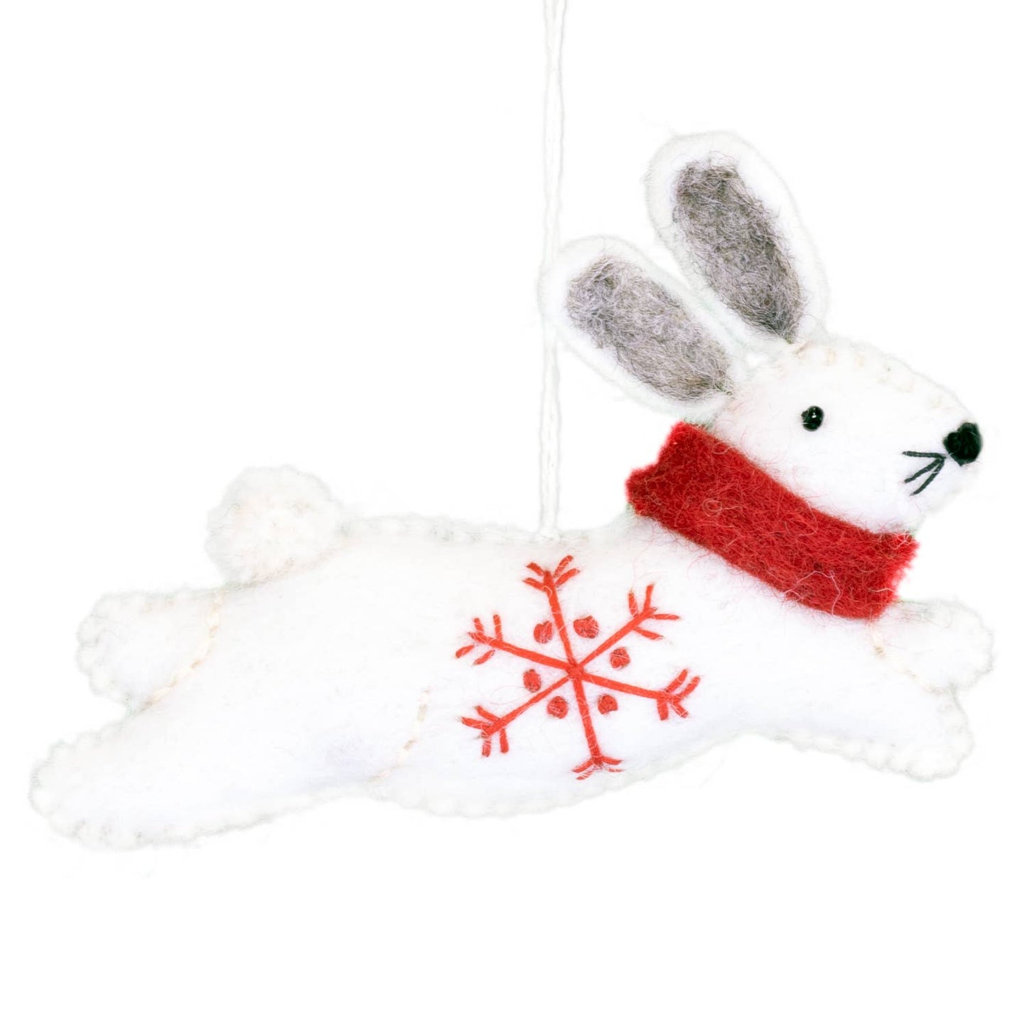 Snowflake Bunny Felt Ornament