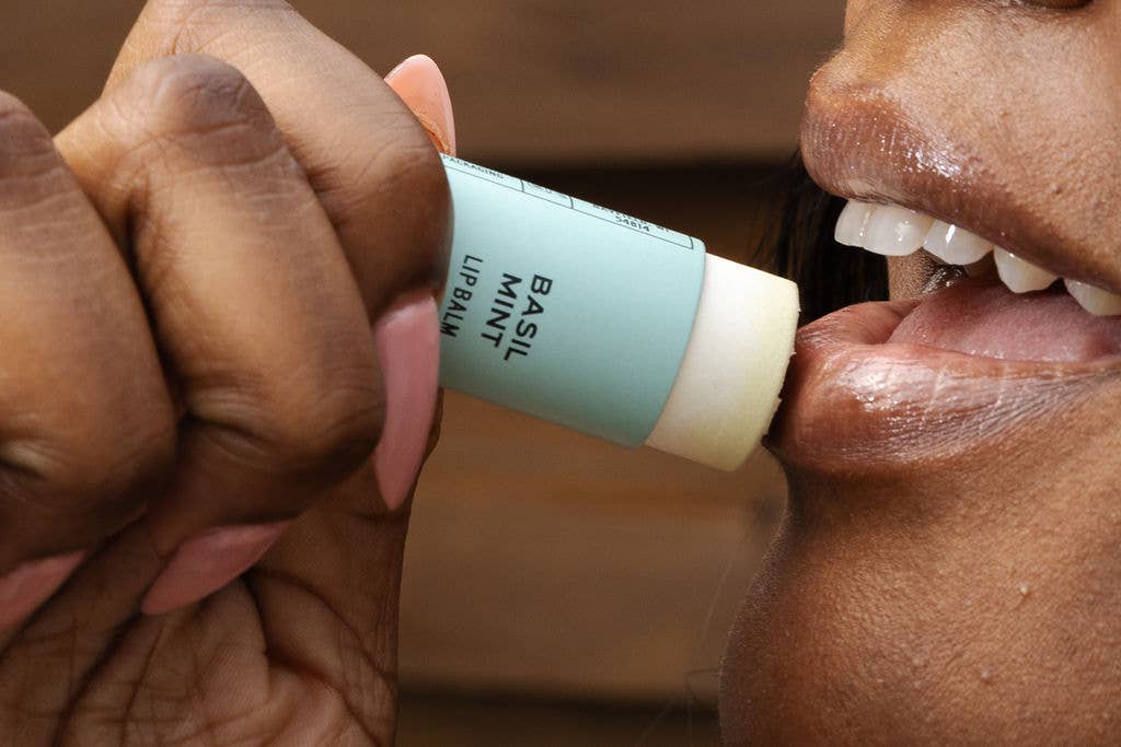 Basil Mint Organic Lip Balm / 0.3 oz Biodegradable Tube