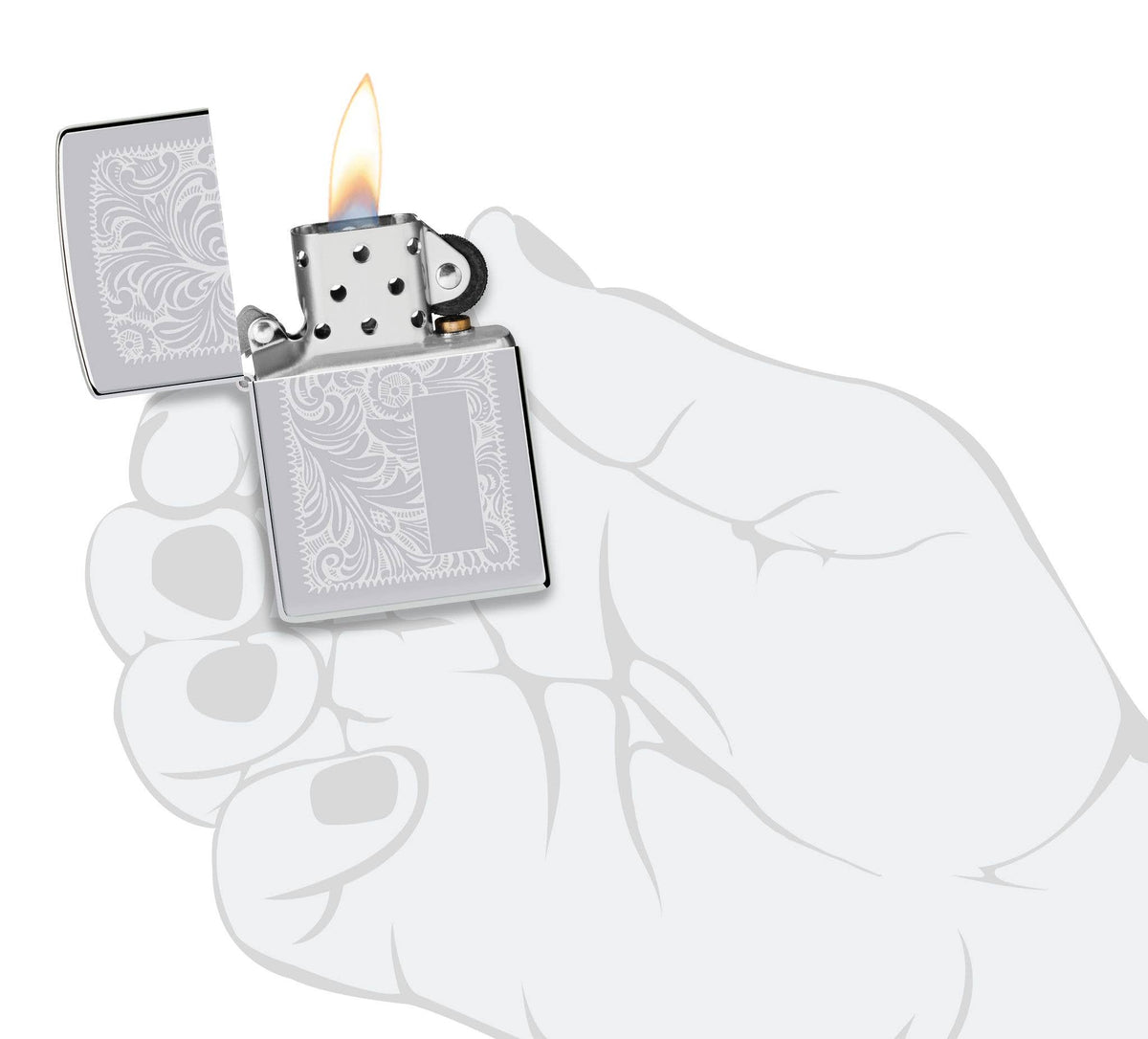 Zippo High Polish Chrome Venetian® Windproof Lighter