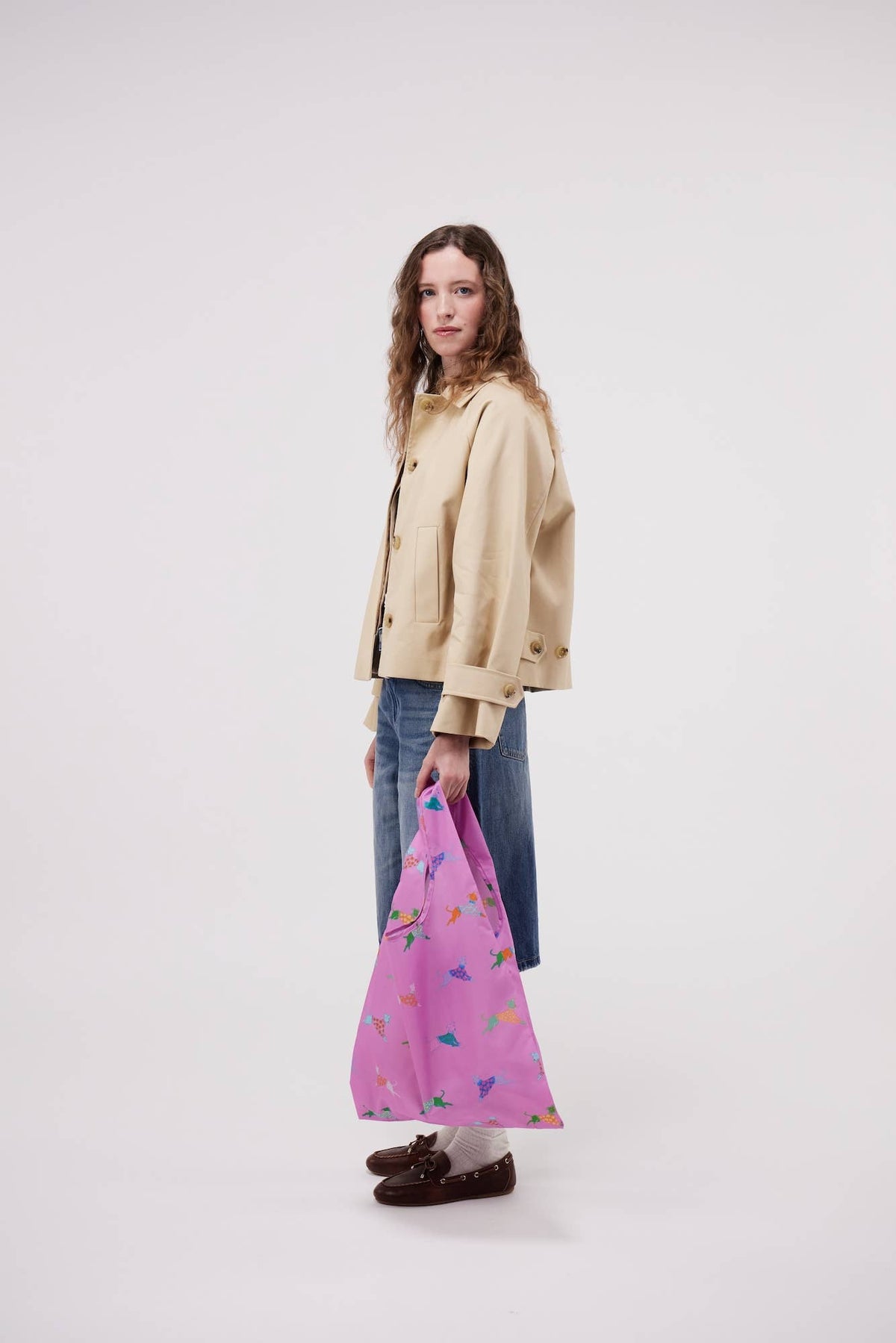Dogs in Pink Whippet Eco-Friendly Foldable Shopping Bag