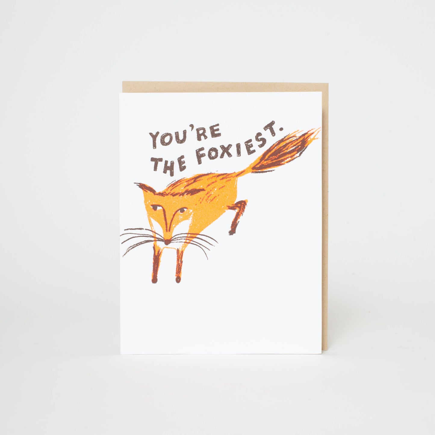 Foxiest Fox Funny Love Letterpress Greeting Card by Egg Press