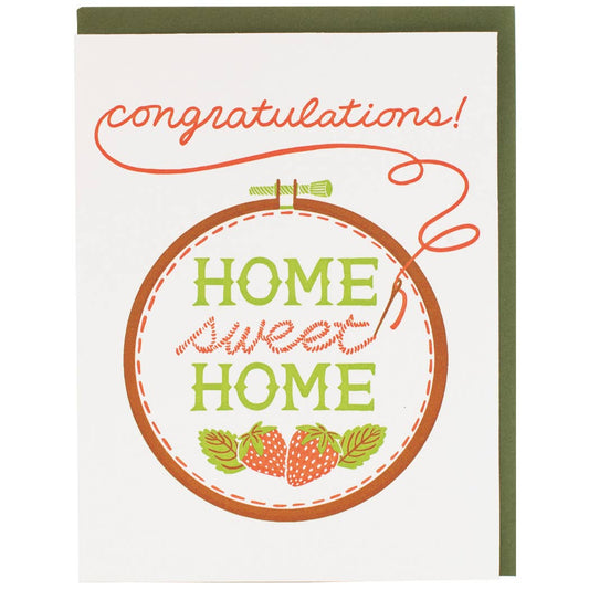 Embroidered New Home Card