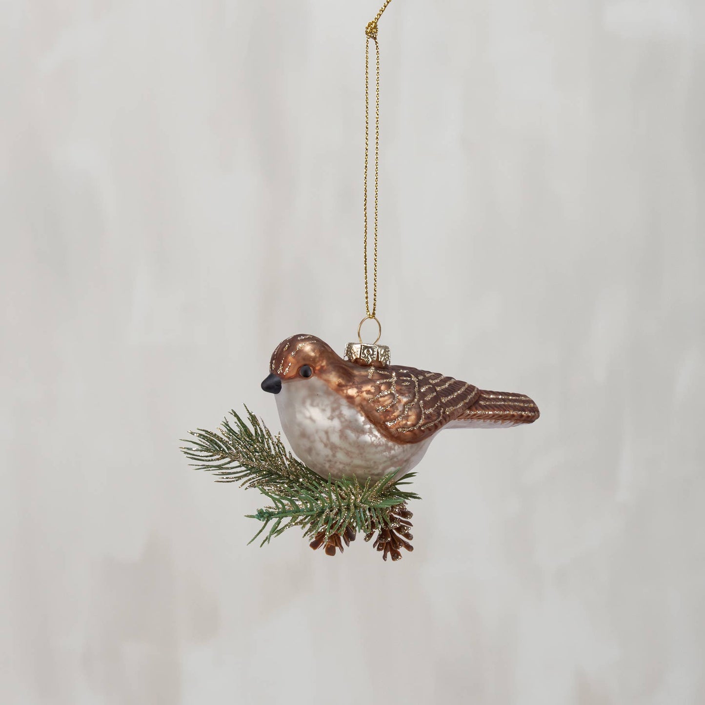 Glass Partridge Ornament