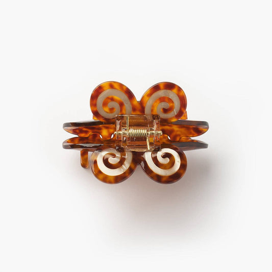 Mariposa Spiral Butterfly Hair Claw in Tortoise Acetate