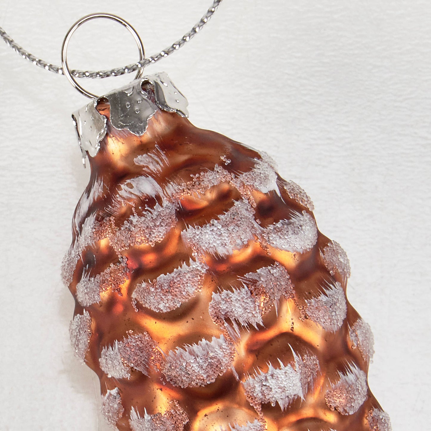 Glass Pinecone Christmas Ornament Set