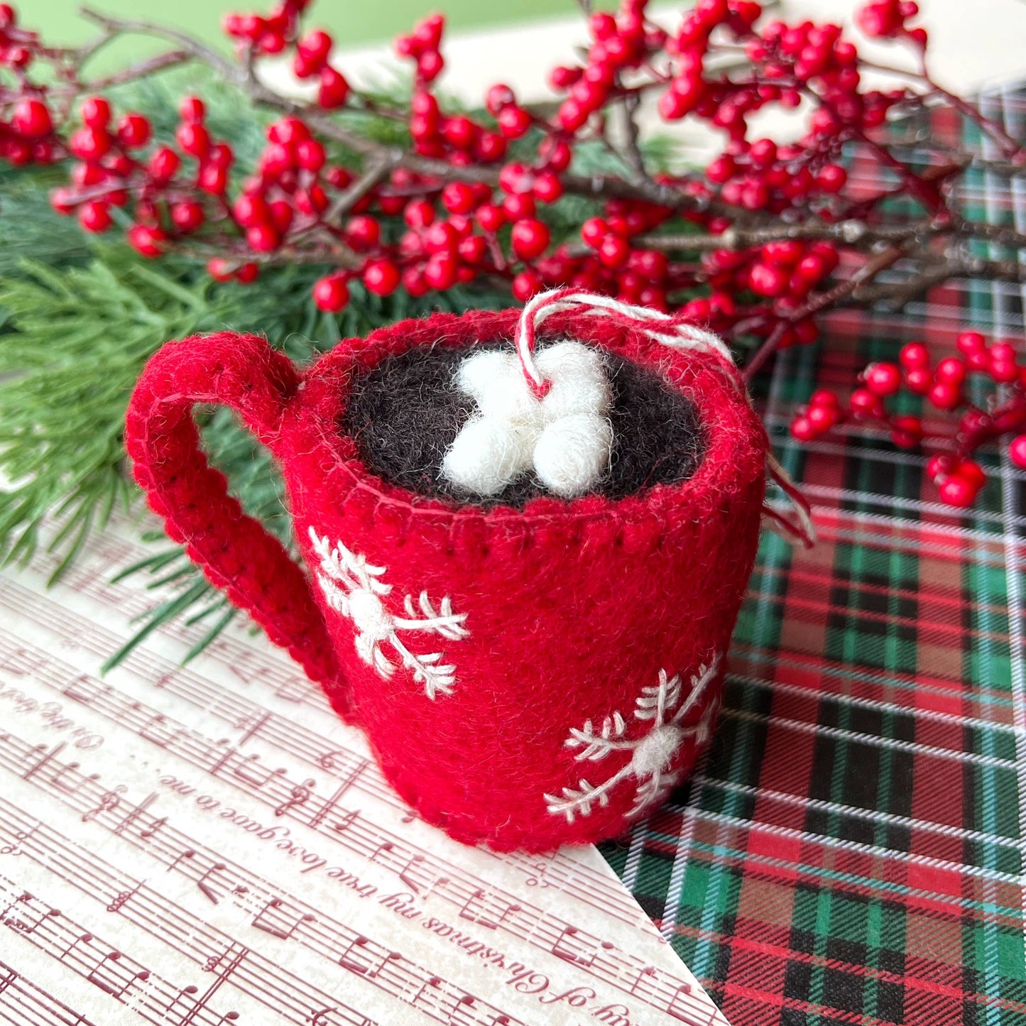 Hot Chocolate Mug Felt Ornament