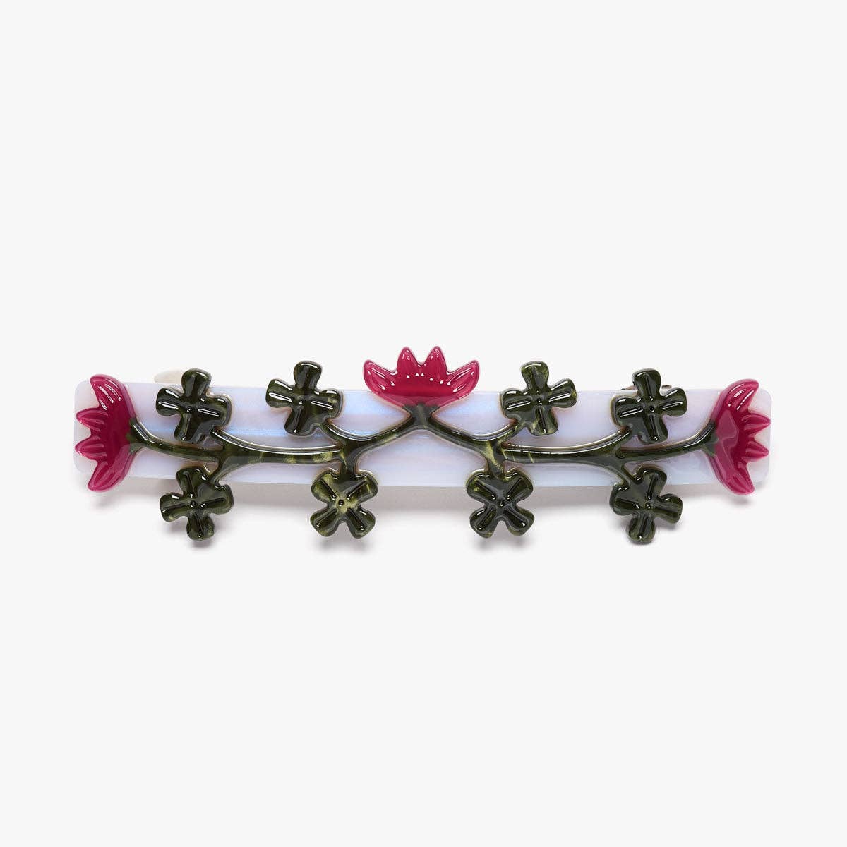 Red Clover Crimson Flowers Women's French Barrette Hair Clip