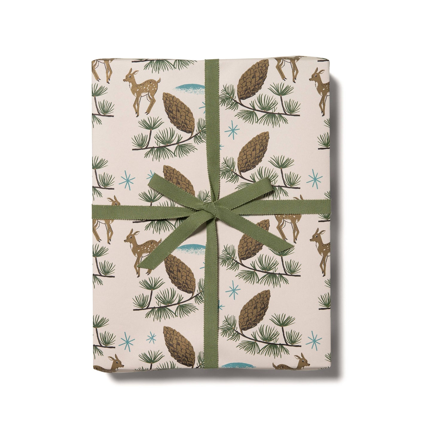 Deer and Pine Cones Holiday Wrapping Paper