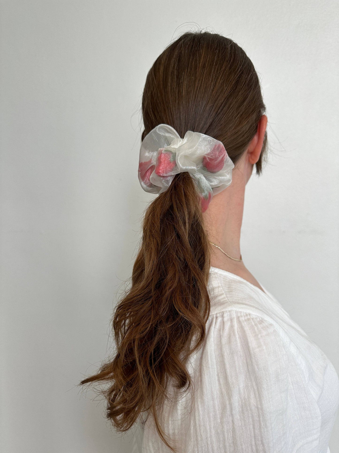 Mini Sheer Rose Stuffed Scrunchie