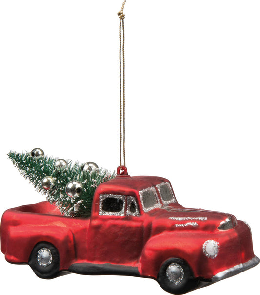 Glass Large Truck Ornament