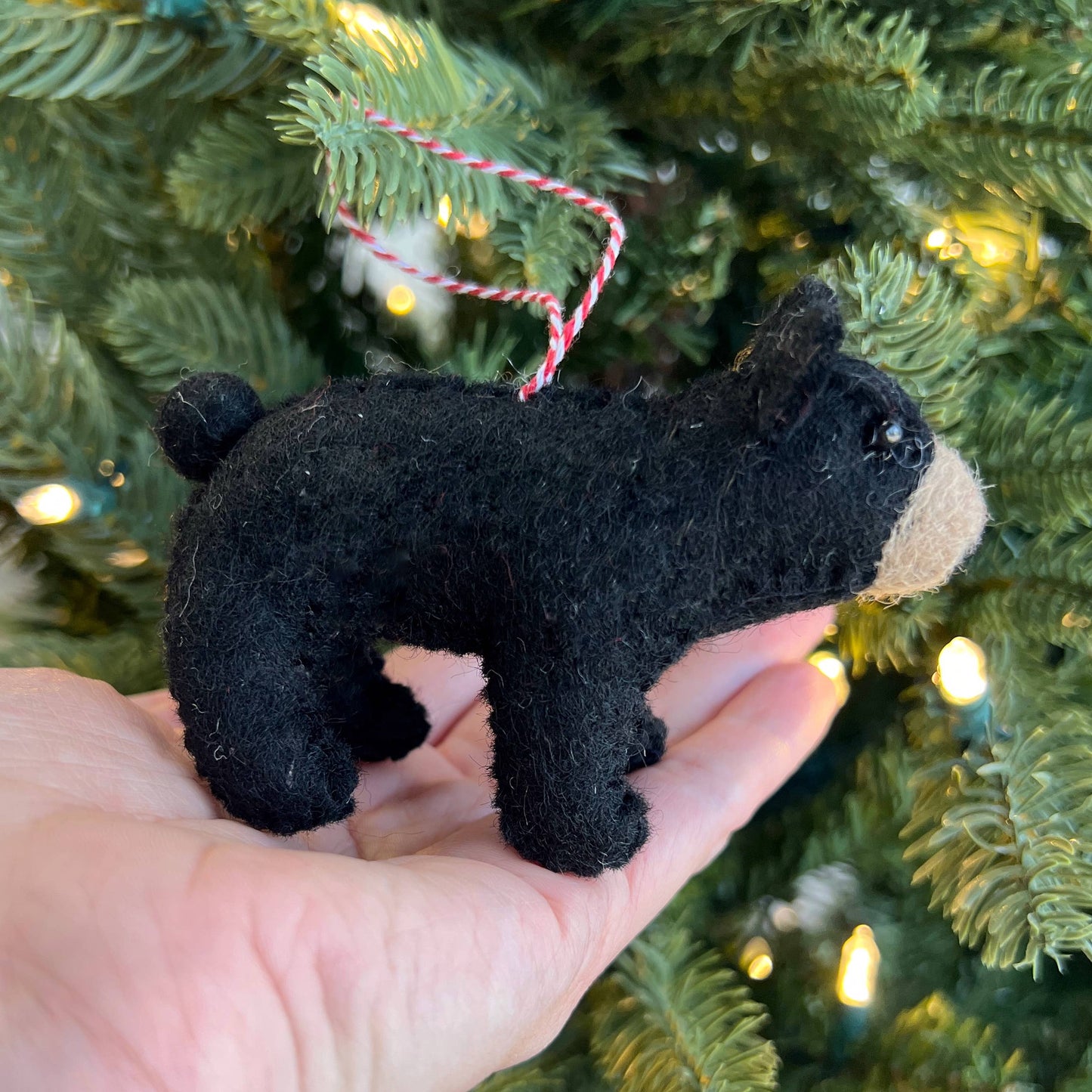 Black Bear Felt Ornament 