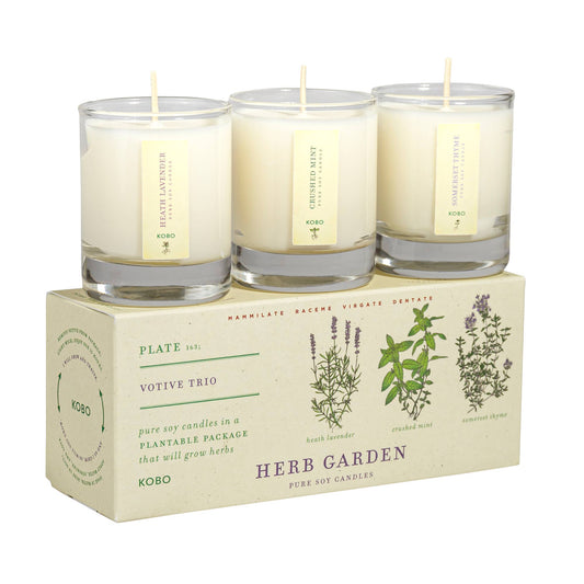Herb Garden - Plant the Box Votive Candle Trio - 3