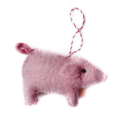 Pig Felt Christmas Ornament