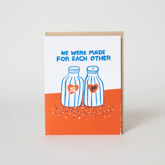 Salt & Pepper Love Letterpress Card by Egg Press