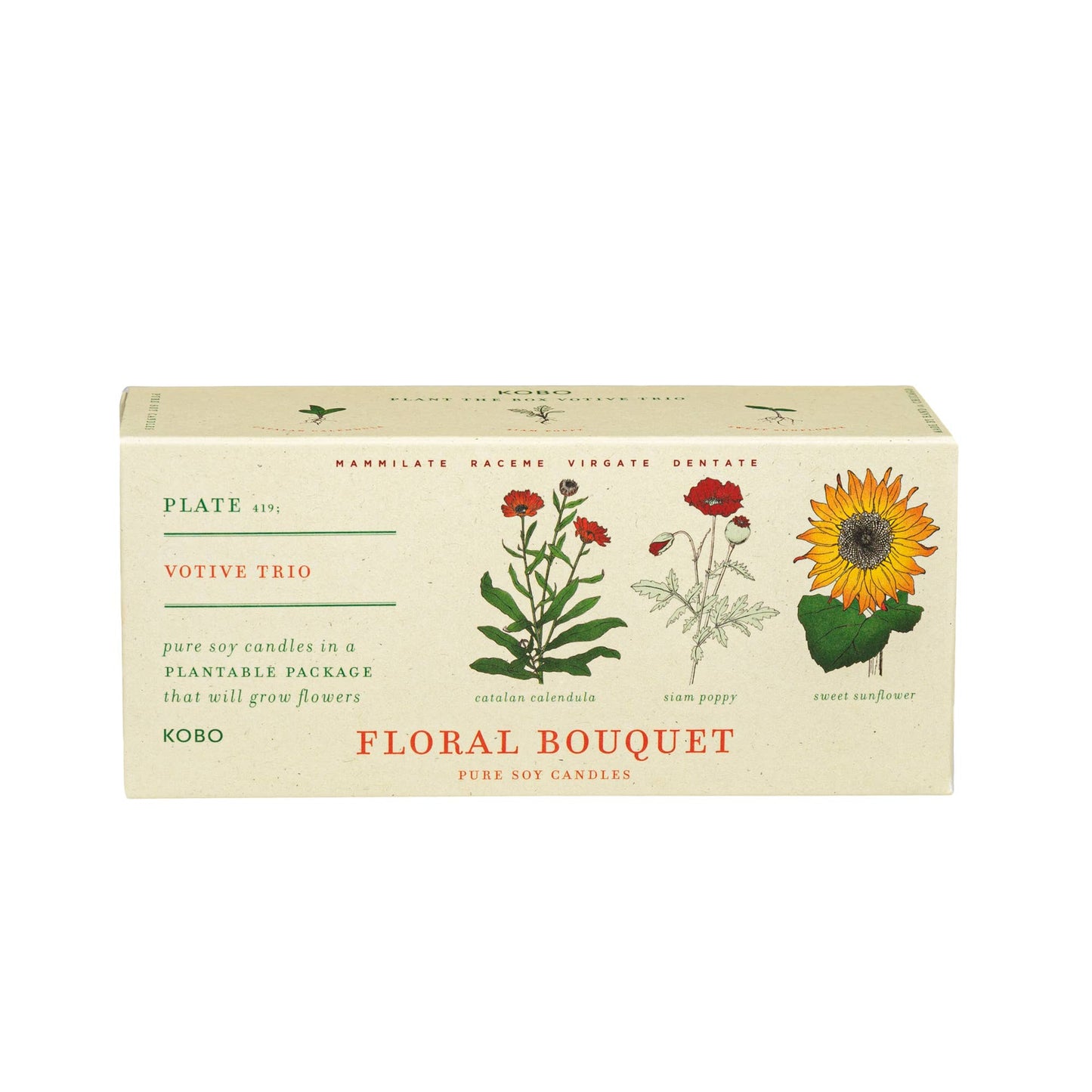 Floral Bouquet - Plant the Box Votive Candle Trio