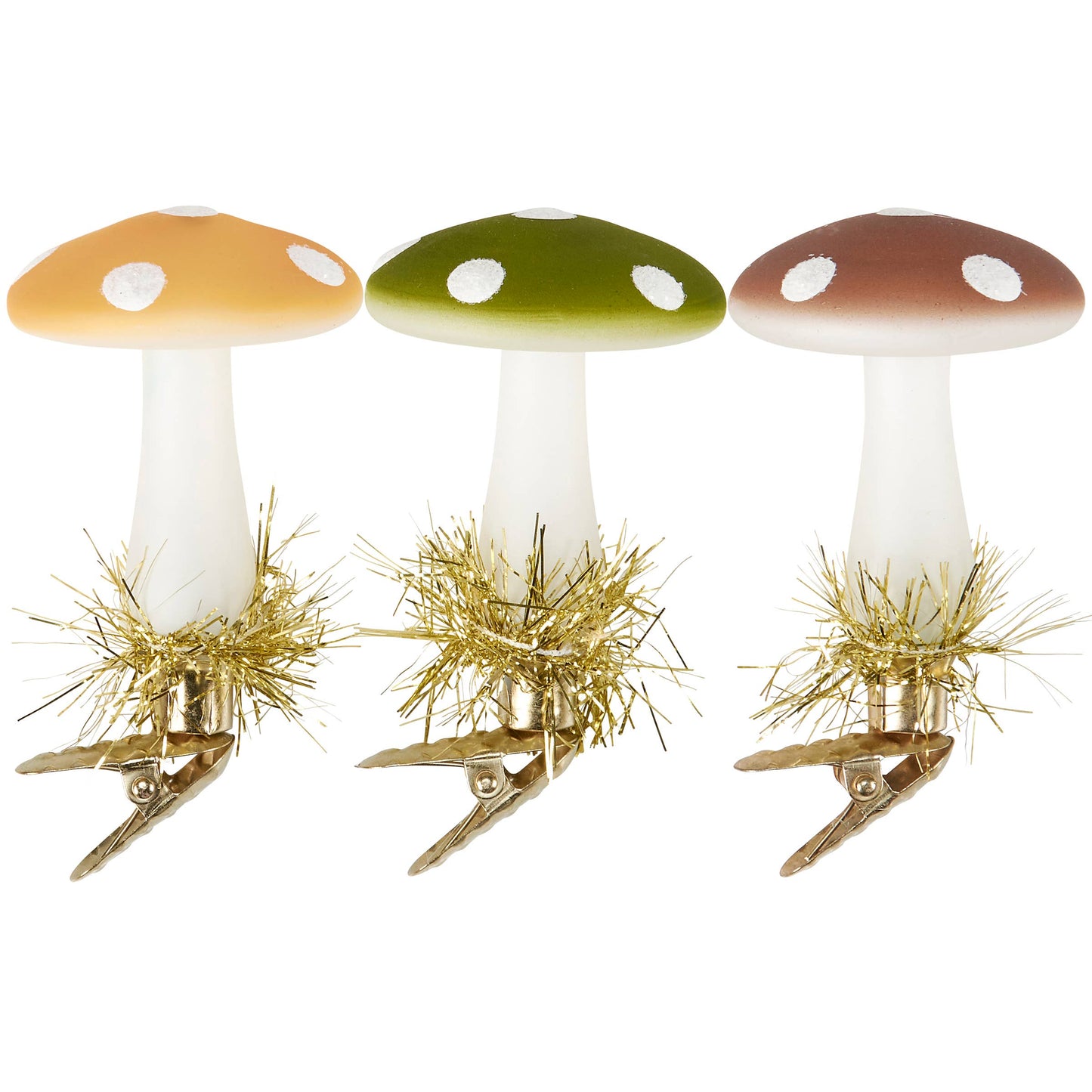 Glass Mushrooms Ornament Set