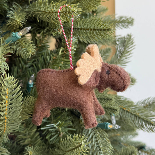 Moose Felt Ornament