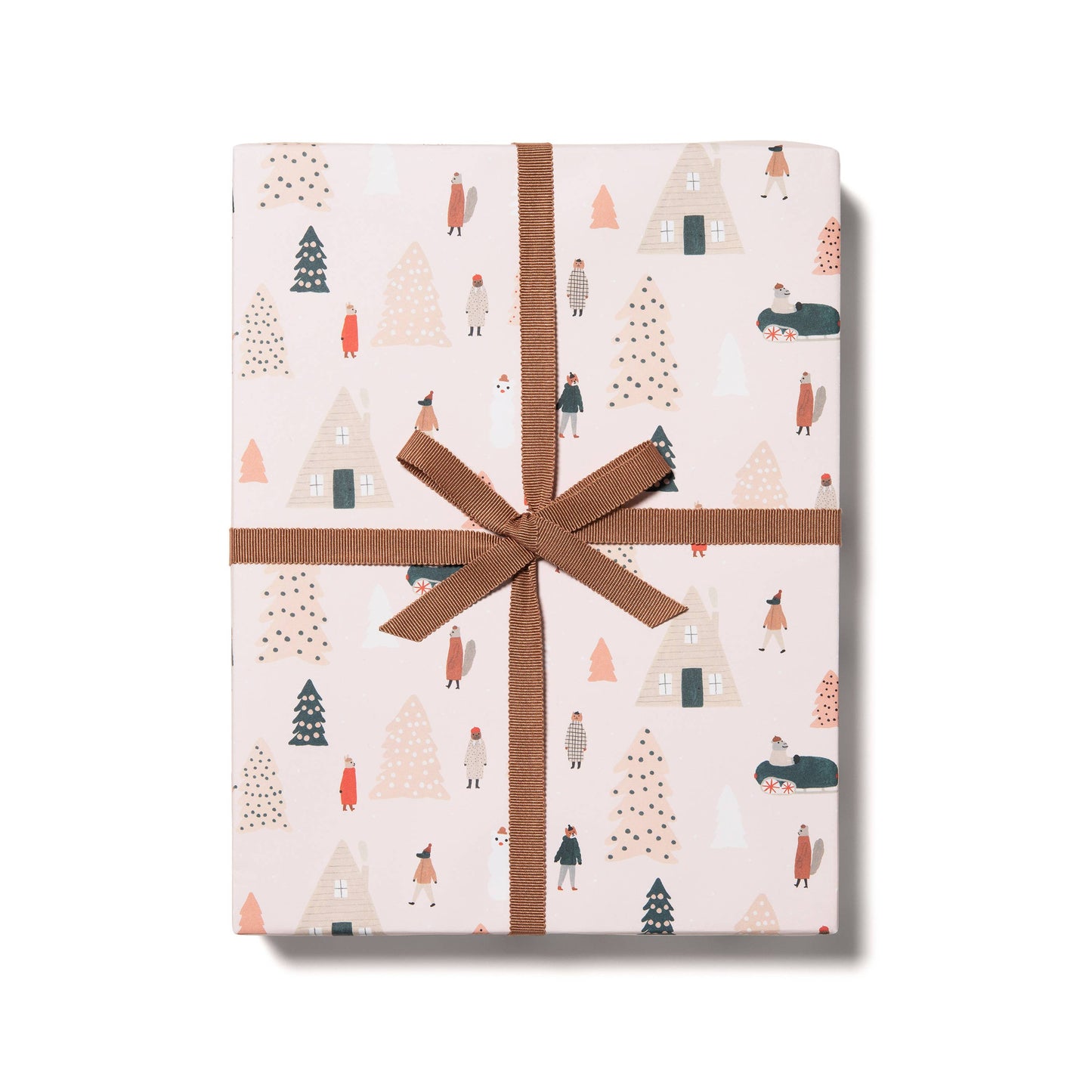 Pink Trees holiday wrapping paper