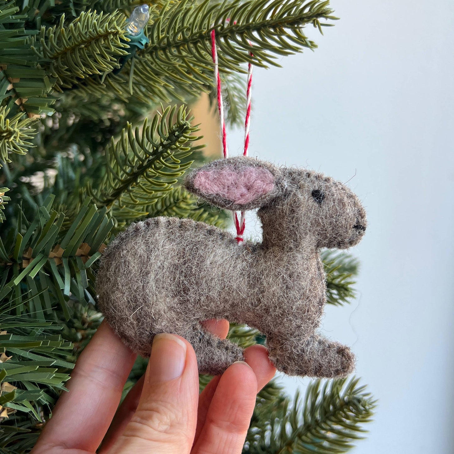 Bunny Rabbit Felt Christmas Ornament