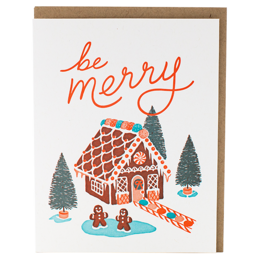 Be Merry Gingerbread Holiday Card