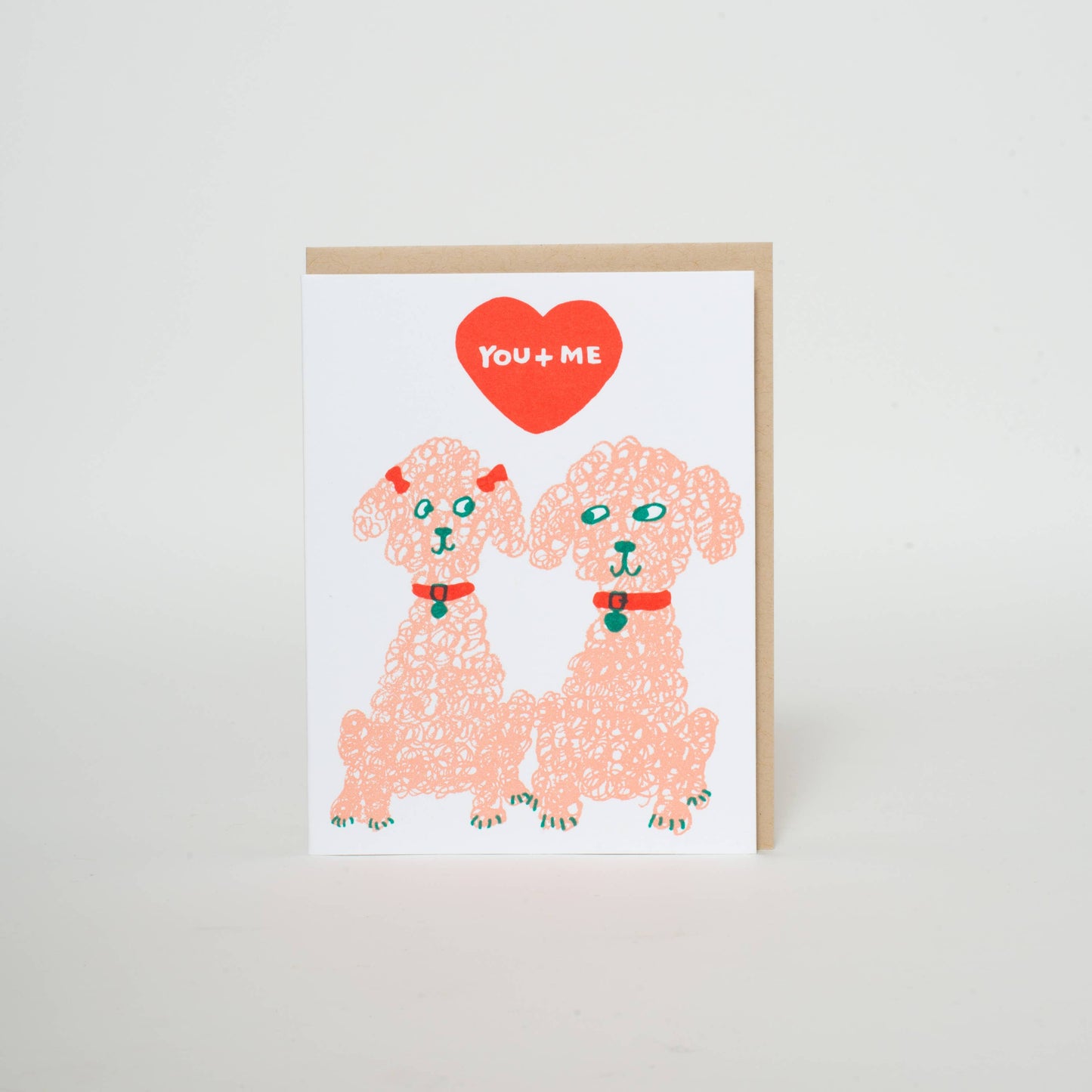 Poodles Love Letterpress Greeting Card by Egg Press