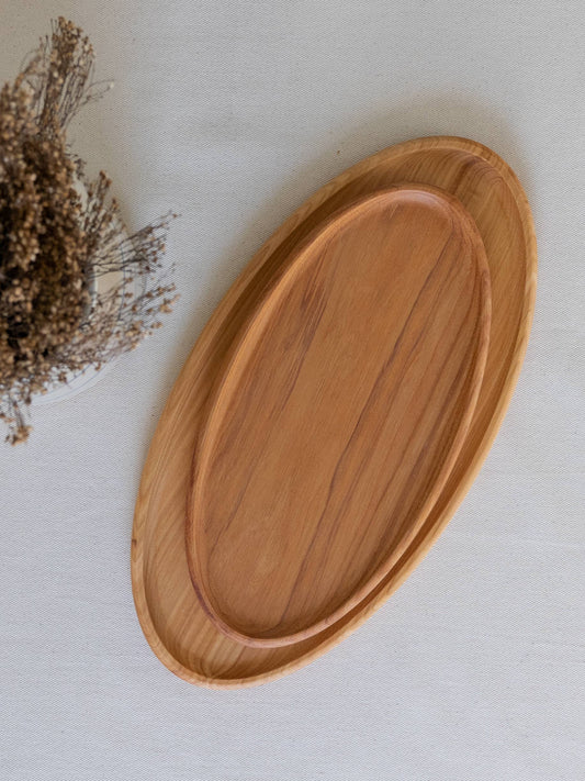 OVAL WOOD SERVING PLATTER