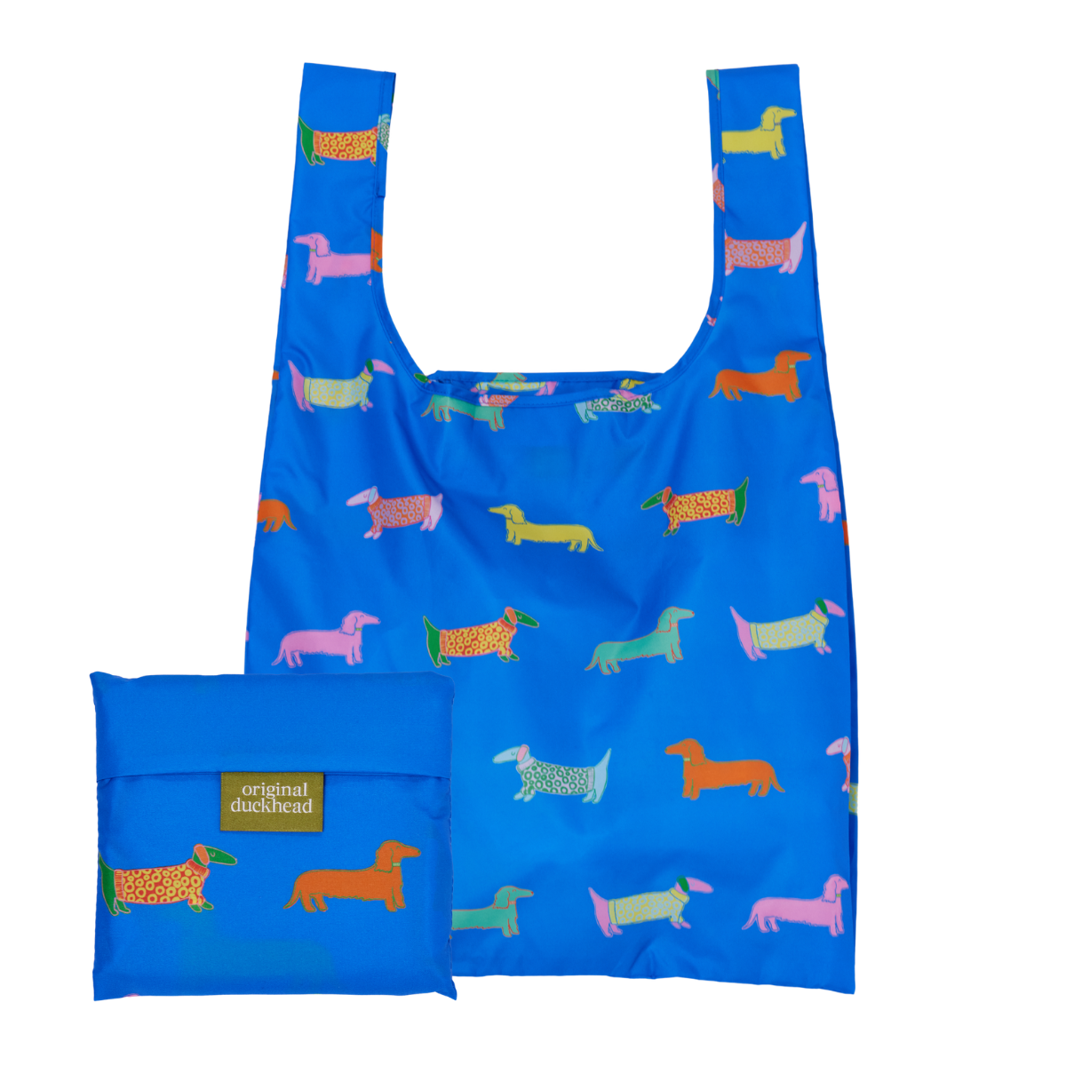 Dogs in Blue Dachshund Eco-Friendly Foldable Shopping Bag