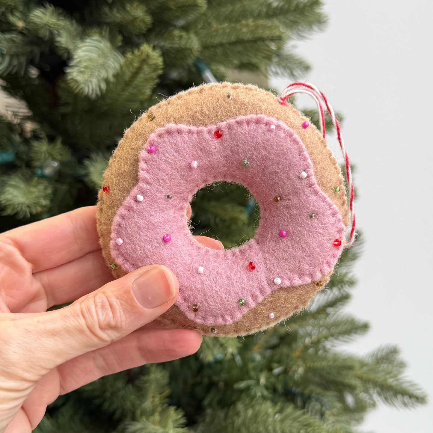 Donut Felt Wool Christmas Ornament
