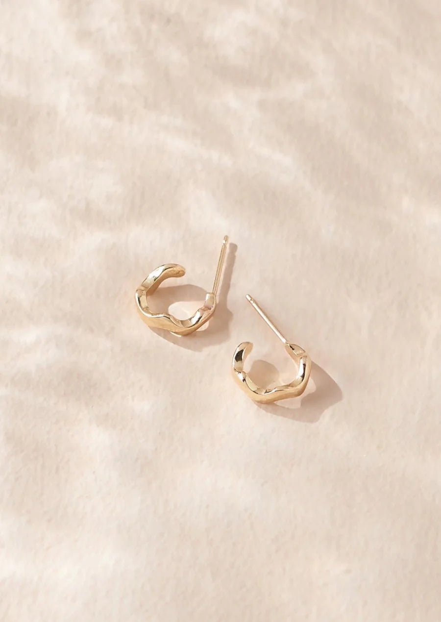 Wave Huggie Hoop Earrings