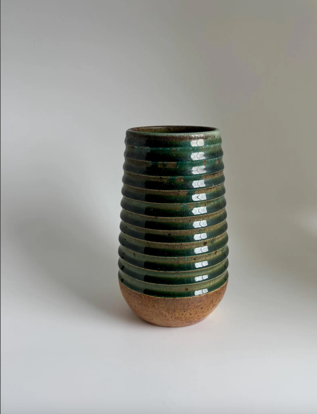 Wood Fired Turquoise Channel Vase