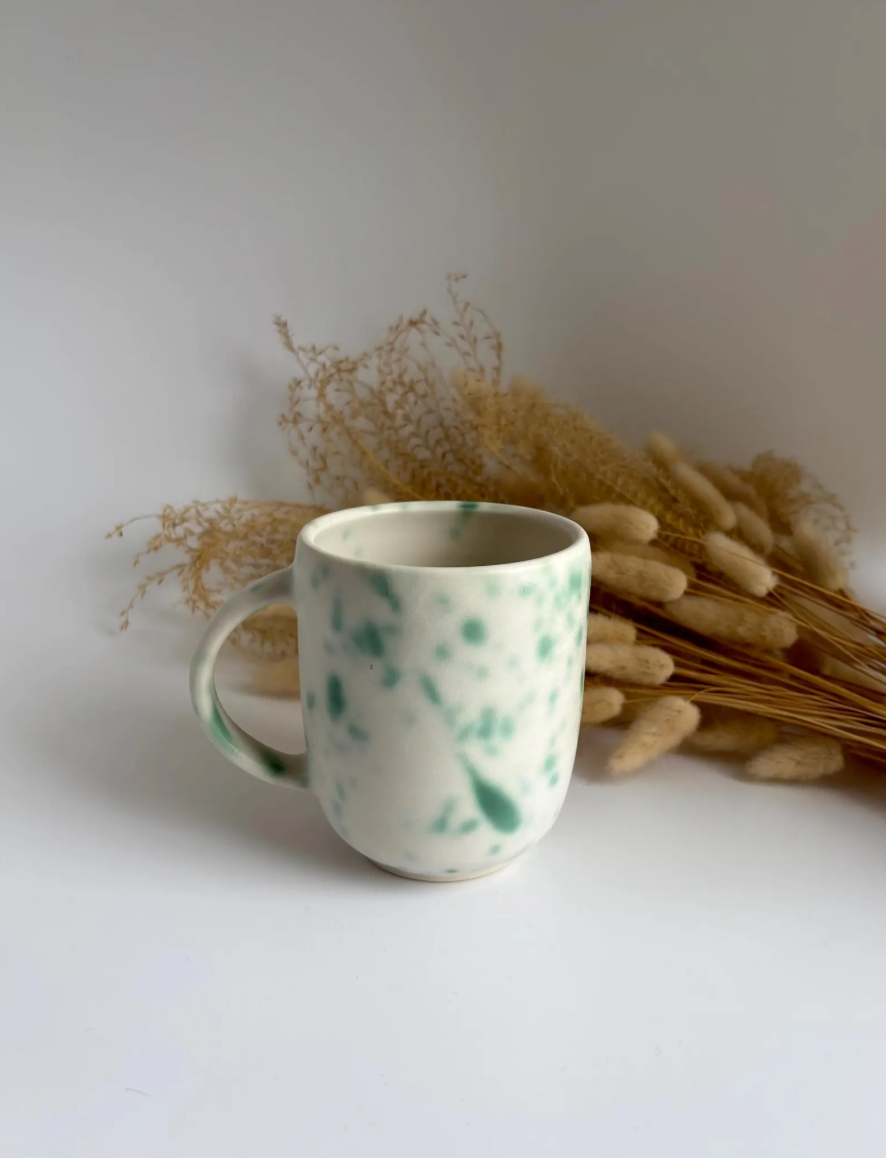 Green Patina Splatter Mug