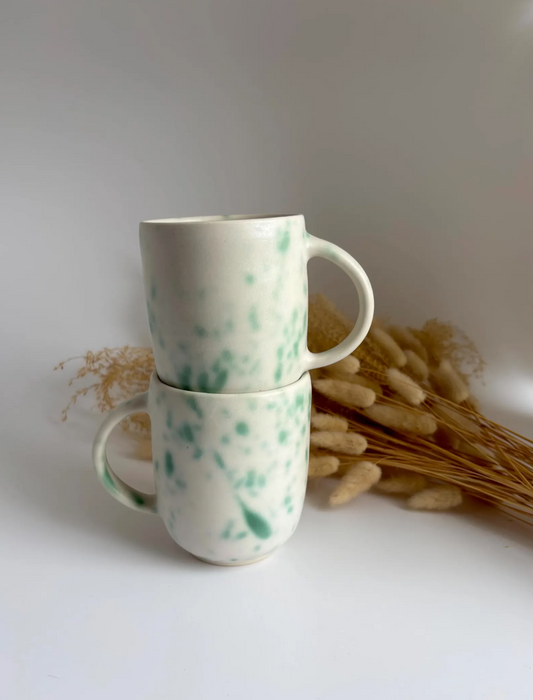 Green Patina Splatter Mug