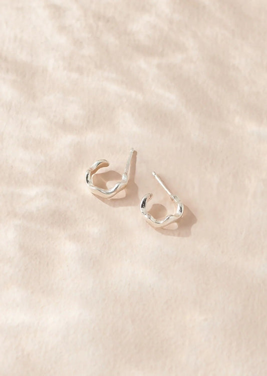 Wave Huggie Hoop Earrings