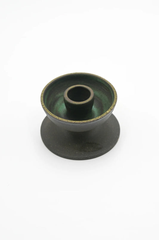Green Coupe Taper Candle Holder