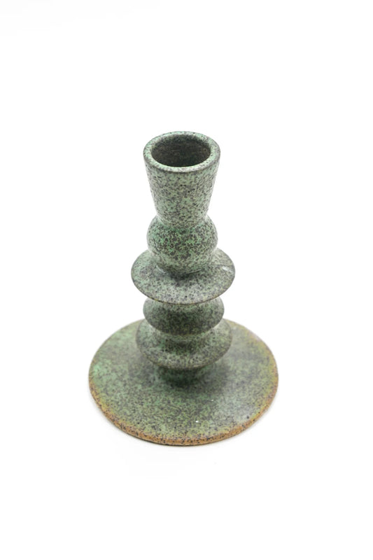 Angular Green Taper Candle Holder
