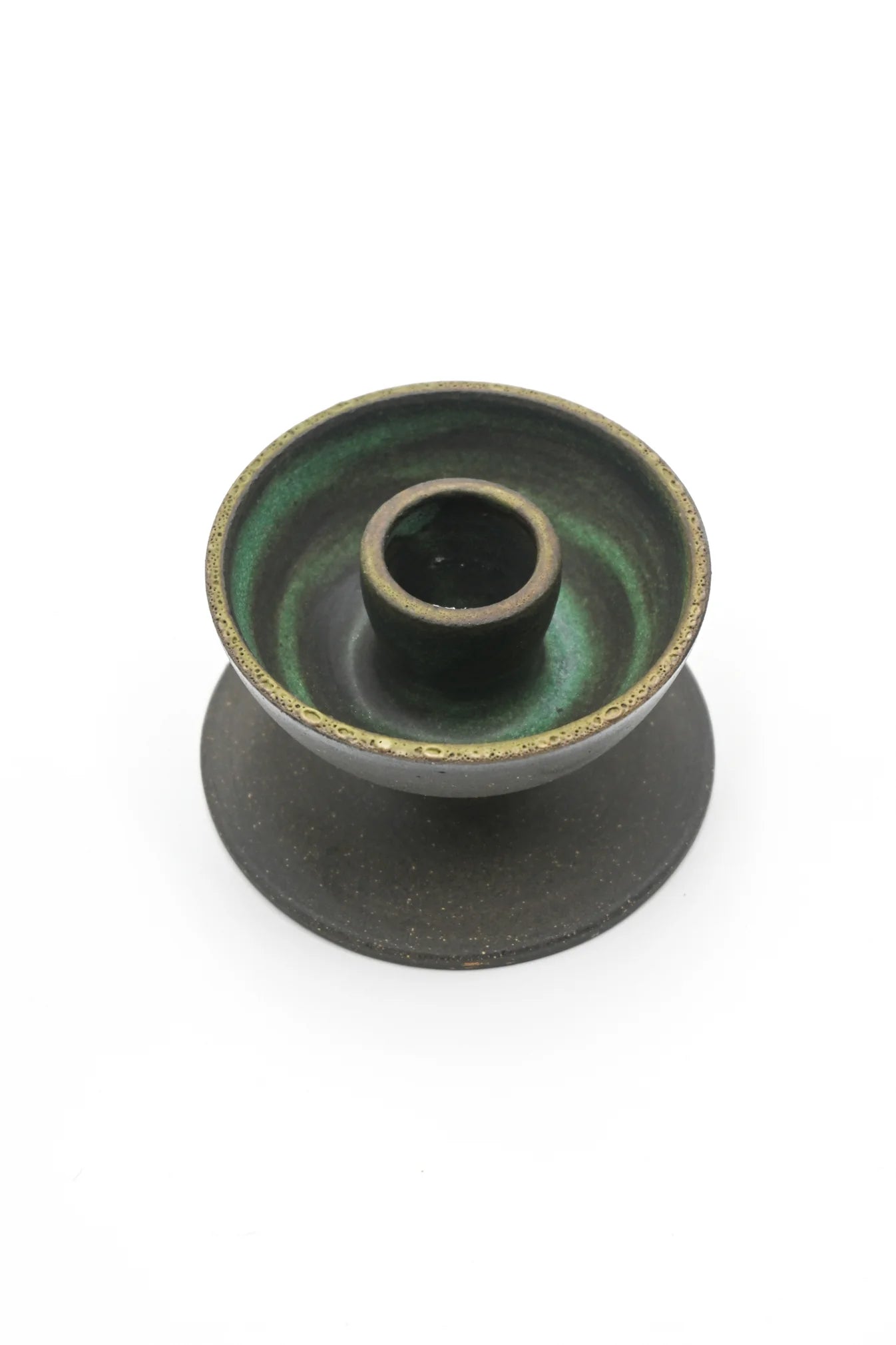 Green Coupe Taper Candle Holder