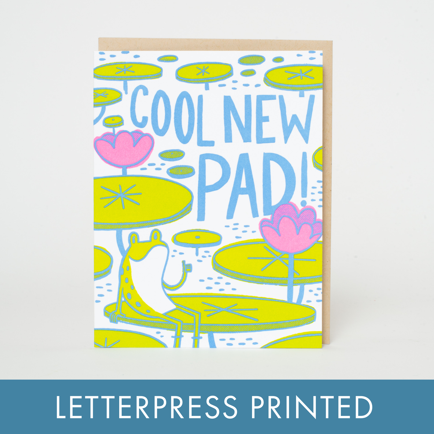 Housewarming Punny Frog Letterpress Greeting Card by Hello!Lucky