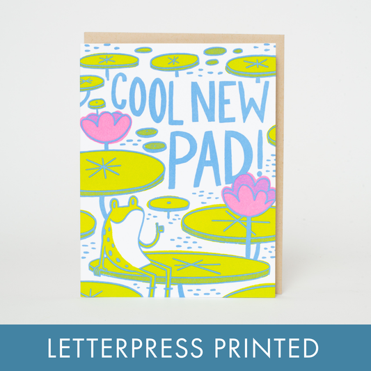 Housewarming Punny Frog Letterpress Greeting Card by Hello!Lucky