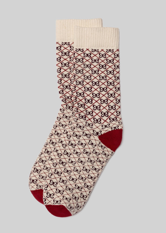 Women's Lattice Bow Sock