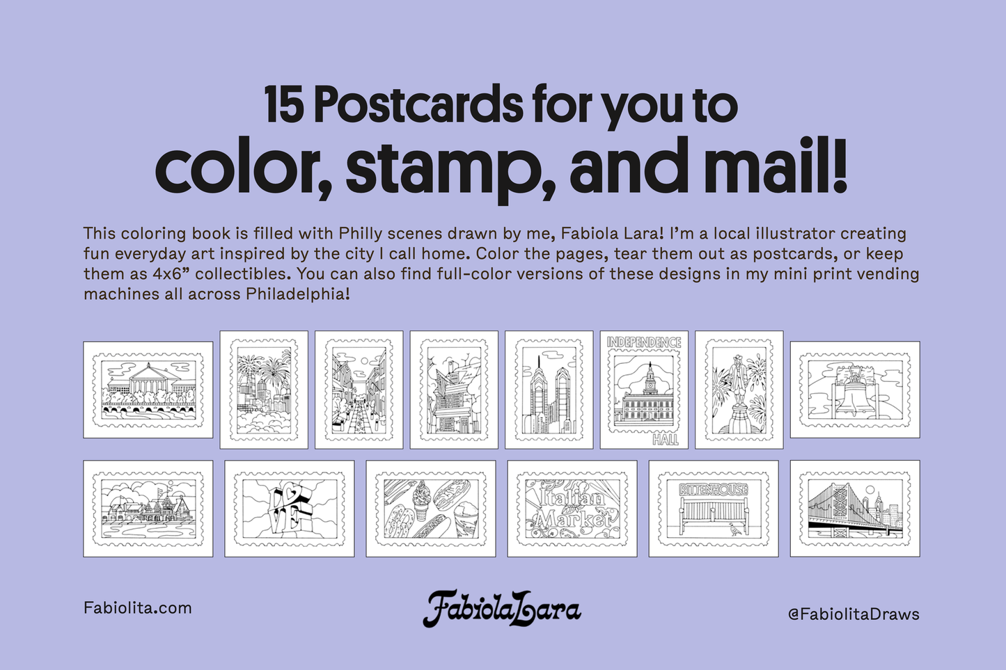 Philadelphia Postcard Coloring Book