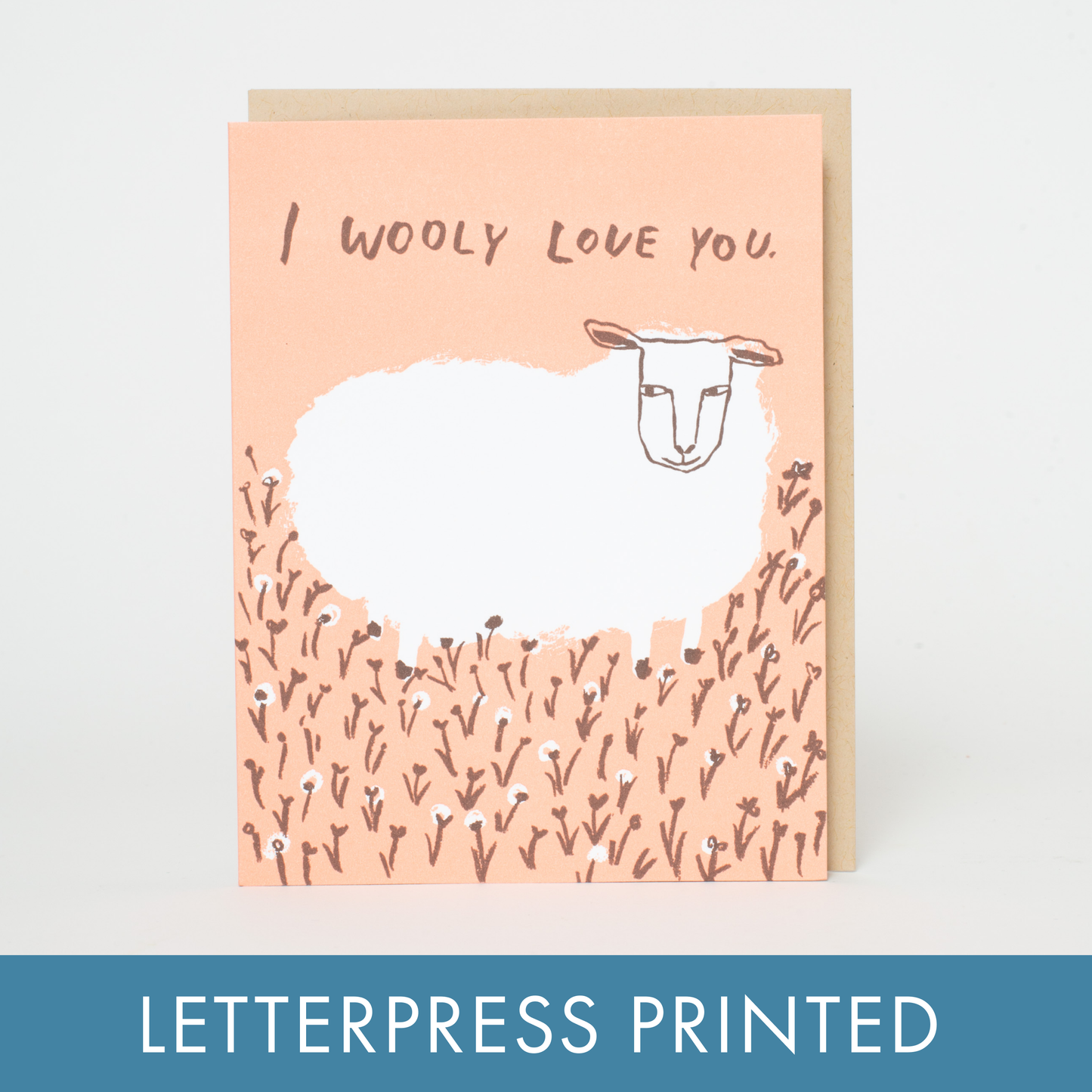 Wooly Love You Sheep Letterpress Greeting Card by Egg Press